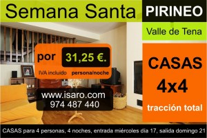 Casas 4x4 Semana Santa 31,25 €. p/n Pirineo || 